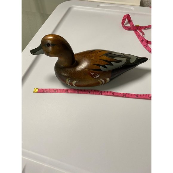 Beautiful Vintage Wooden Duck‎ Decoy Hand Carved Unsigned 10" - Picture 10 of 12